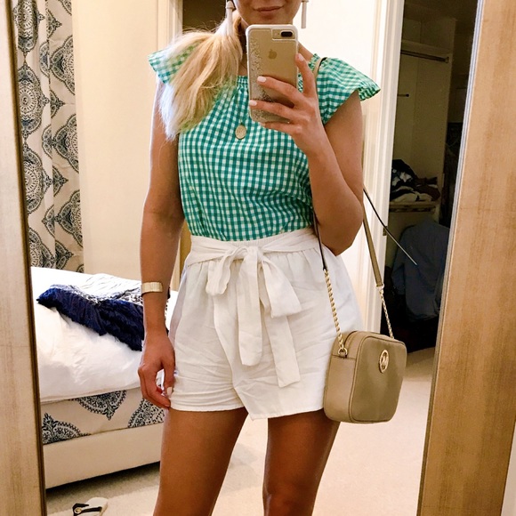 Pants - 🆕 WHITE HIGH WAIST LINEN TIE FOLD SHORTS!